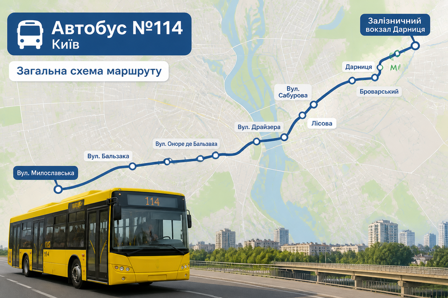 Де їде 114-й: загальна схема маршруту