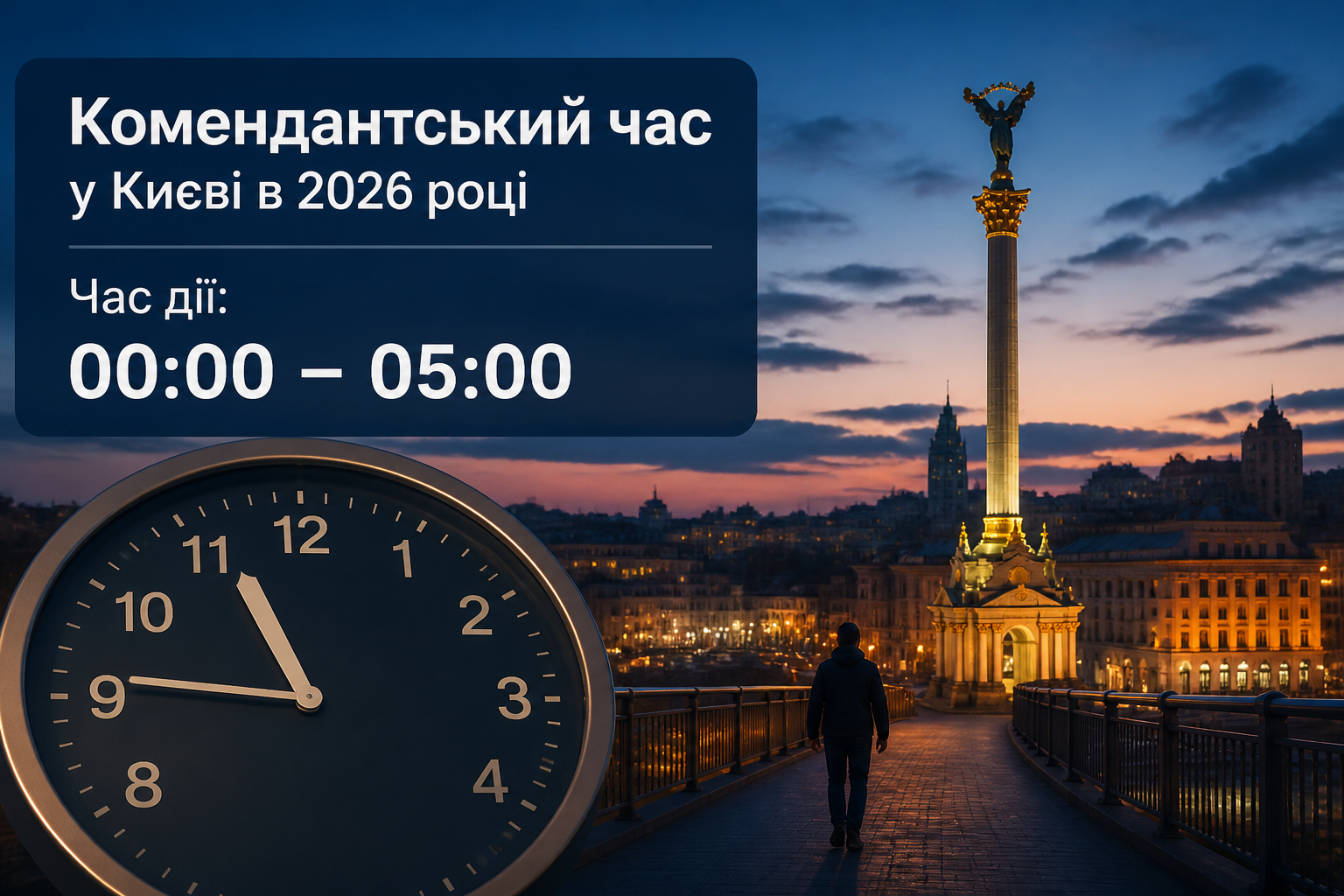 Время действия комендантского часа в Киеве в 2026 году