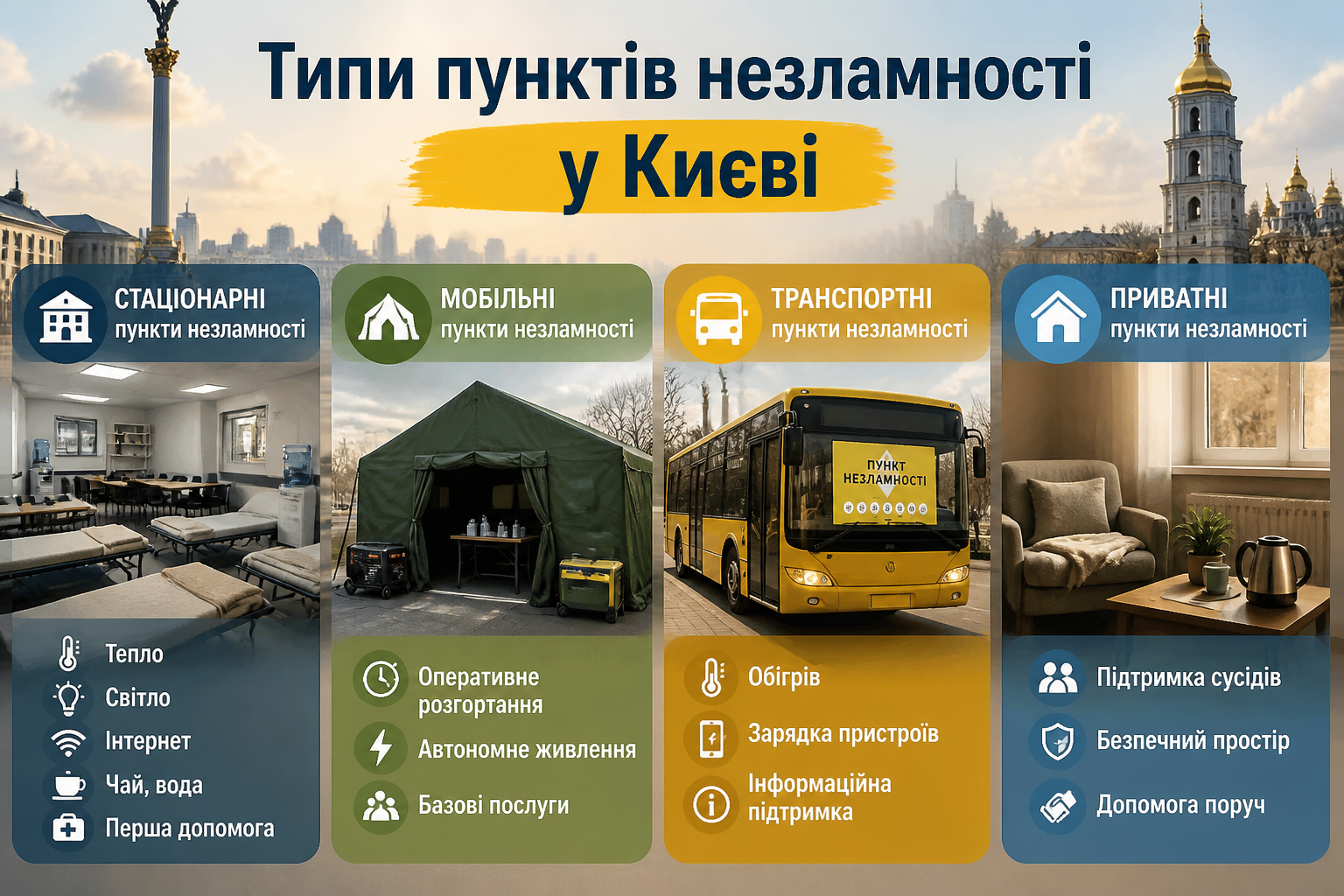 Типи пунктів незламності у Києві