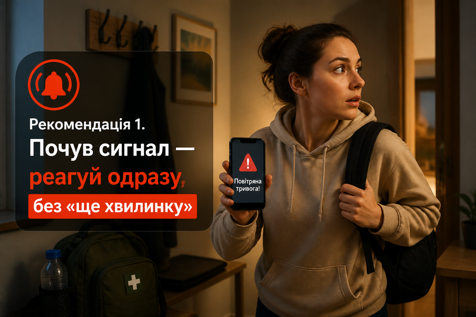 Рекомендація 1. Почув сигнал — реагуй одразу, без 
