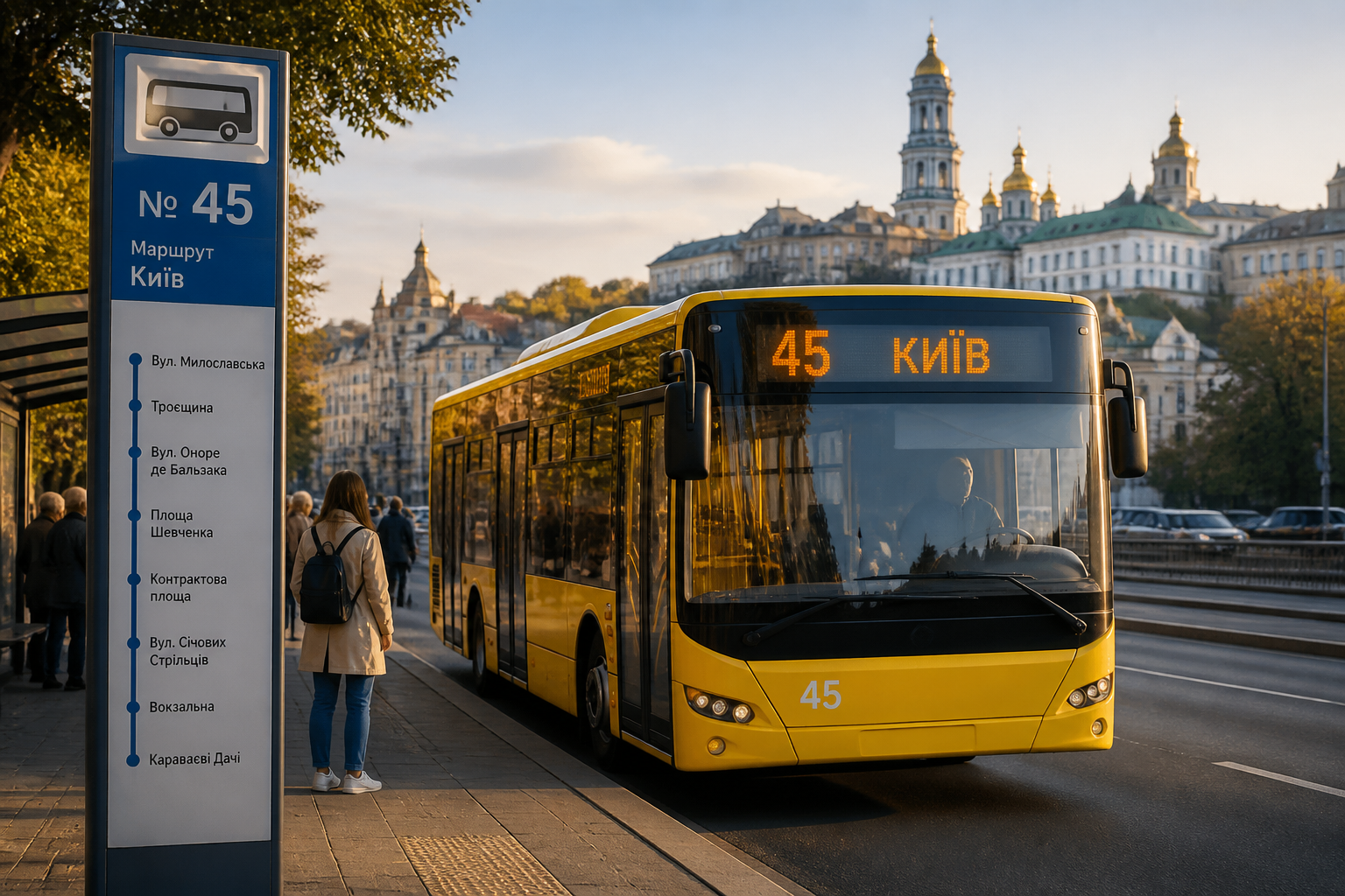 Усі зупинки маршруту №45