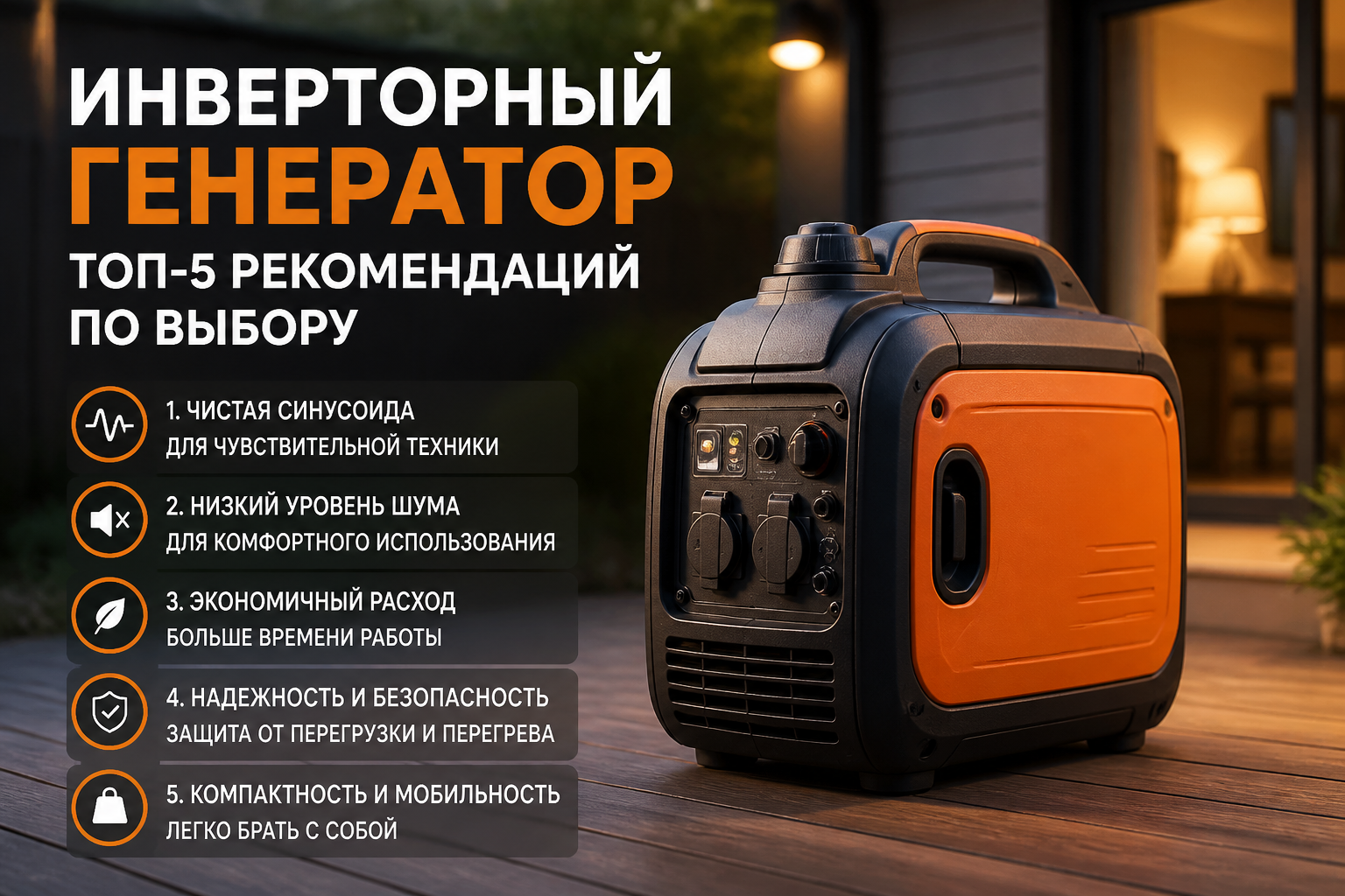 генератор инверторный топ 5 рекомендаций по выбору