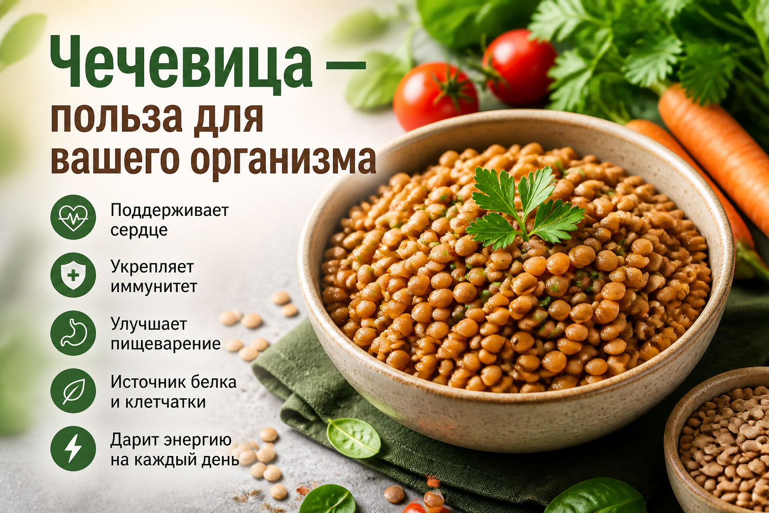 Чечевица: польза для вашего организма и здоровья