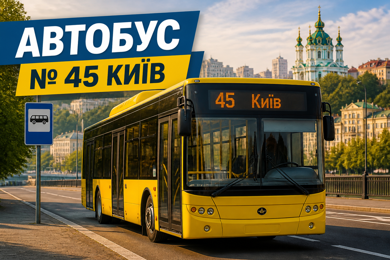 Автобус №45 Київ: маршрут, зупинки, розклад і оплата