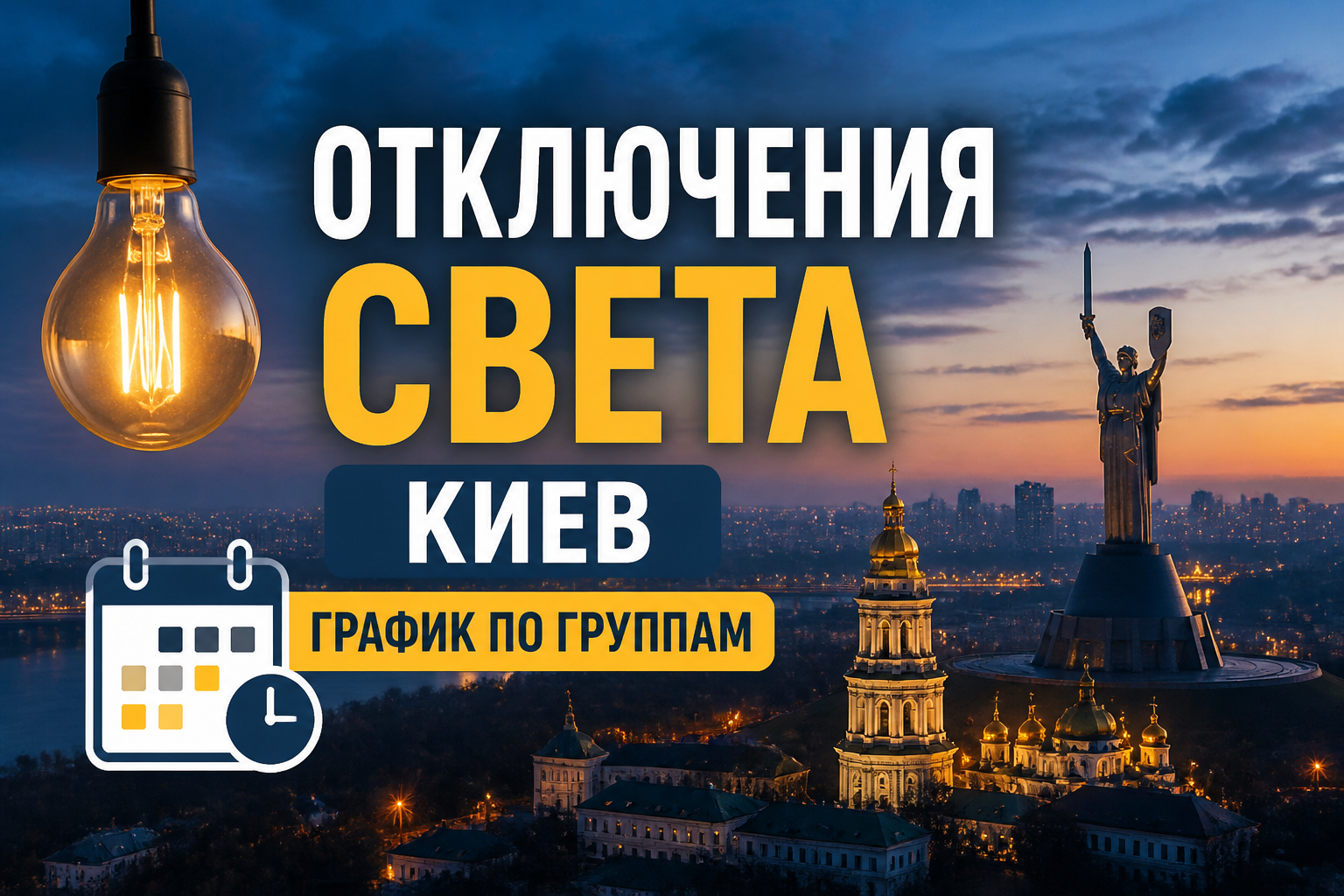 Отключение света в Киеве: график по группам 2026