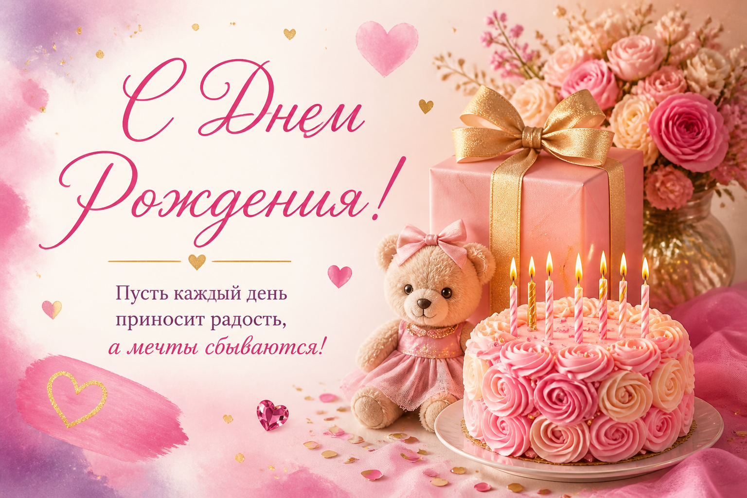 Стильные открытки с днем рождения девочке: 30+ текстов